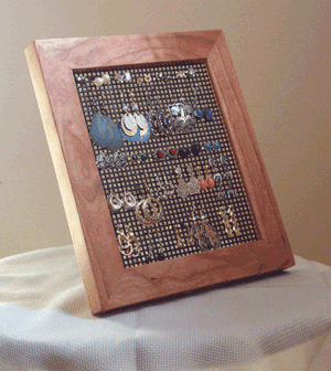 7 x 8 solid cherry earring holder